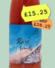 Orange wine rose. Natural rose wine with colourful abstract label 