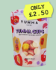 Yumma candy cups. Gummies with real fruit juice.